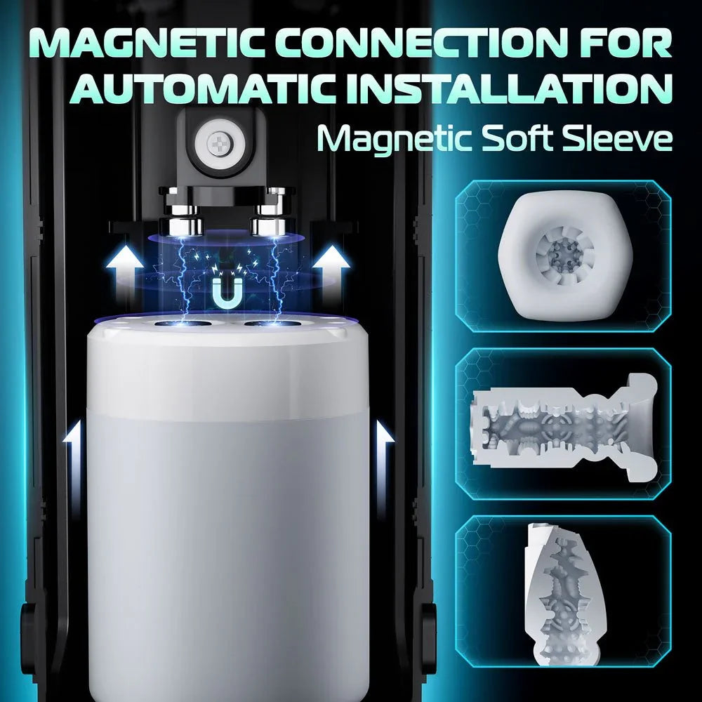 Titan magnetic sleeve installation graphic with three sleeve textures