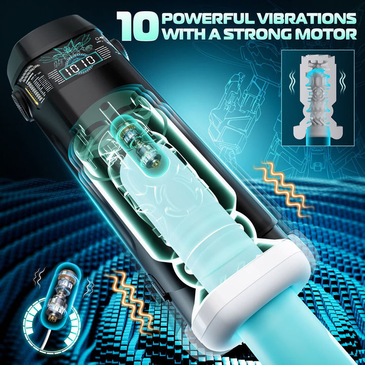 Buy CyberSkin The Titan - Black USB Rechargeable Thrusting & Vibrating Auto Masturbator with Heater – Naughtyhut NZ sex toys online. Discreet delivery & top brands.