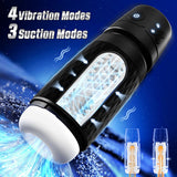Buy CyberSkin The Warrior - Black USB Rechargeable Sucking & Vibrating Auto Masturbator – Naughtyhut NZ sex toys online. Discreet delivery & top brands.