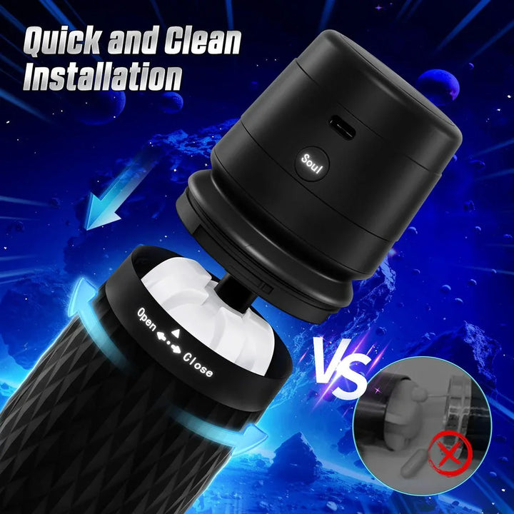Warrior quick installation graphic, cap lifting off the sleeve