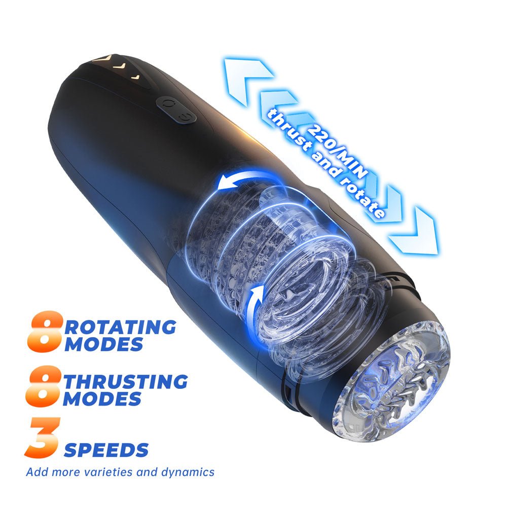 Buy CyberSkin The Galaxy Voy - USB Rechargeable Thrusting & Rotating Auto Masturbator with Heater – Naughtyhut NZ sex toys online. Discreet delivery & top brands.
