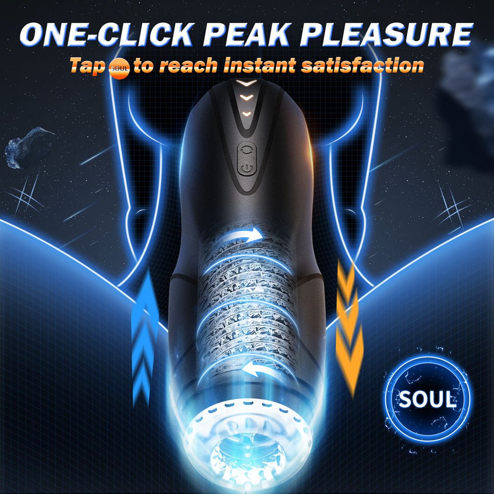 Buy CyberSkin The Galaxy Voy - USB Rechargeable Thrusting & Rotating Auto Masturbator with Heater – Naughtyhut NZ sex toys online. Discreet delivery & top brands.