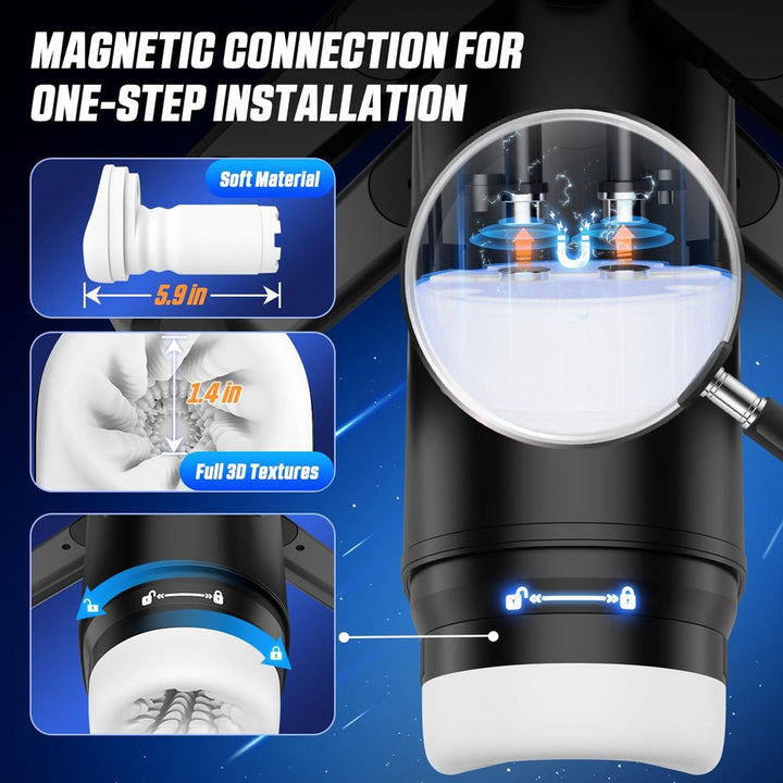 Buy CyberSkin The Wing - Black USB Rechargeable Thrusting & Massaging Auto Masturbator with Heater – Naughtyhut NZ sex toys online. Discreet delivery & top brands.