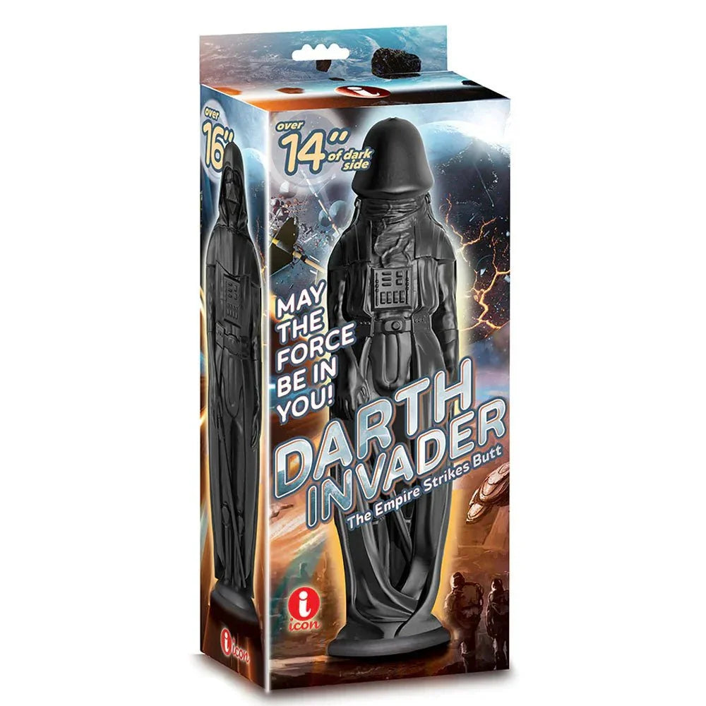 Darth Invader retail box front, marked over 14 inches of dark side