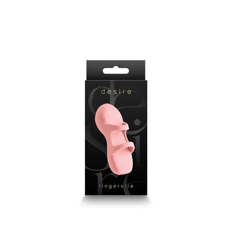 Desire Fingerella retail box in black, product pictured upright on the front