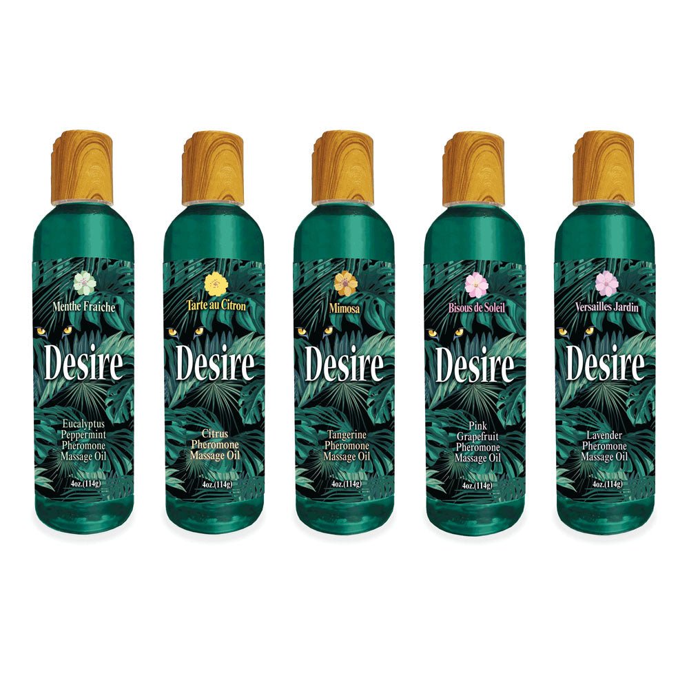 Buy Desire Pheromone Massage Oil - Pink Grapefruit Scented Pheromone Massage Oil - 118 ml – Naughtyhut NZ sex toys online. Discreet delivery & top brands.