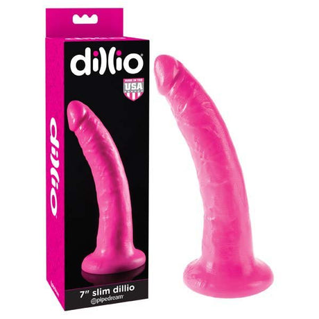 Buy Dillio 7'' Slim - Pink 17.8 cm Dong – Naughtyhut NZ sex toys online. Discreet delivery & top brands.