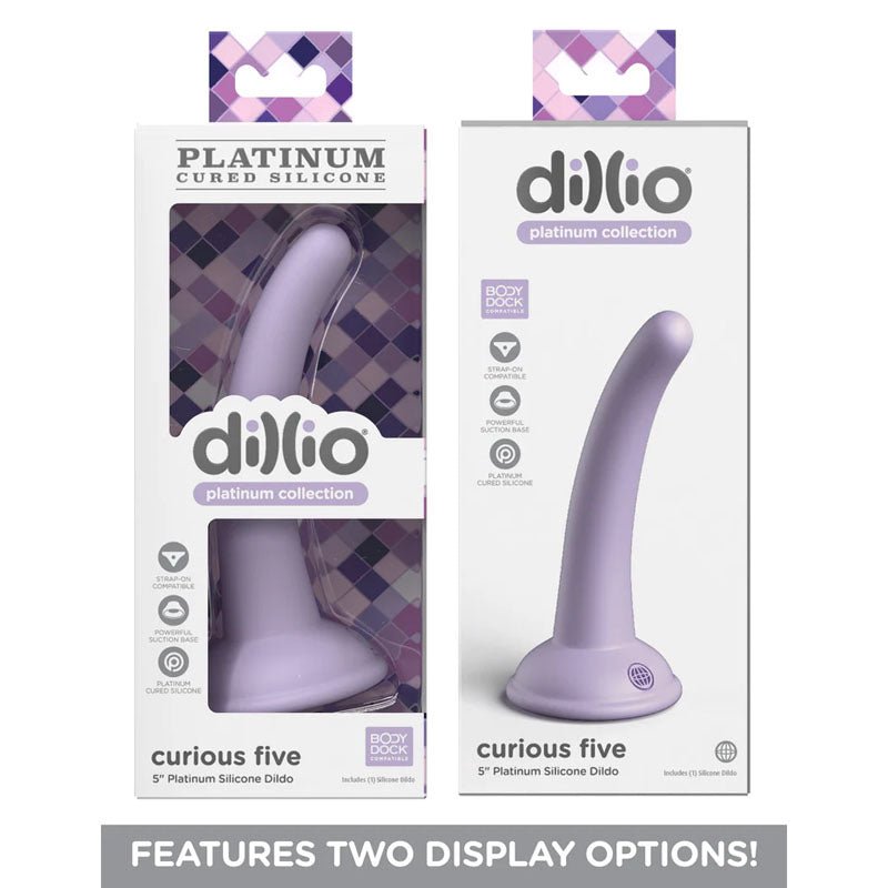 Dillio Platinum Curious Five - Purple - Purple 12.7 cm (5'') Dong – Sex toys NZ by Naughtyhut. Discreet delivery nationwide.