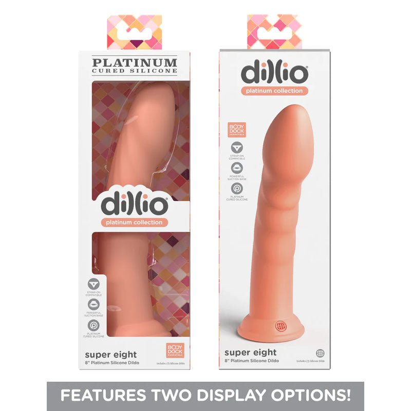 Dillio Platinum Super Eight - Peach - Peach 20.3 cm (8'') Dong – Sex toys NZ by Naughtyhut. Discreet delivery nationwide.