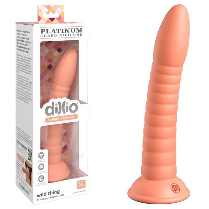 Dillio Platinum Wild Thing - Peach - Peach 17.8 cm (7'') Dong – Sex toys NZ by Naughtyhut. Discreet delivery nationwide.
