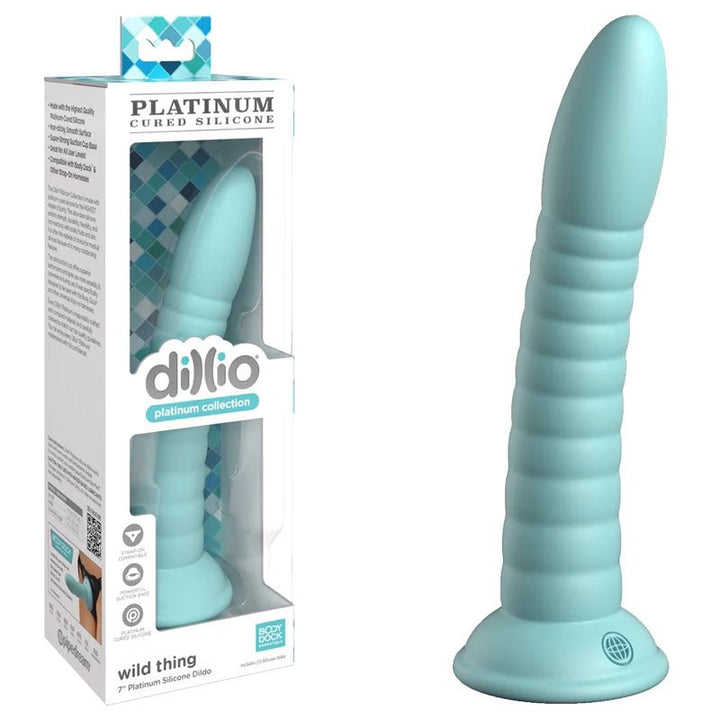 Dillio Platinum Wild Thing - Teal - Teal 17.8 cm (7'') Dong – Sex toys NZ by Naughtyhut. Discreet delivery nationwide.