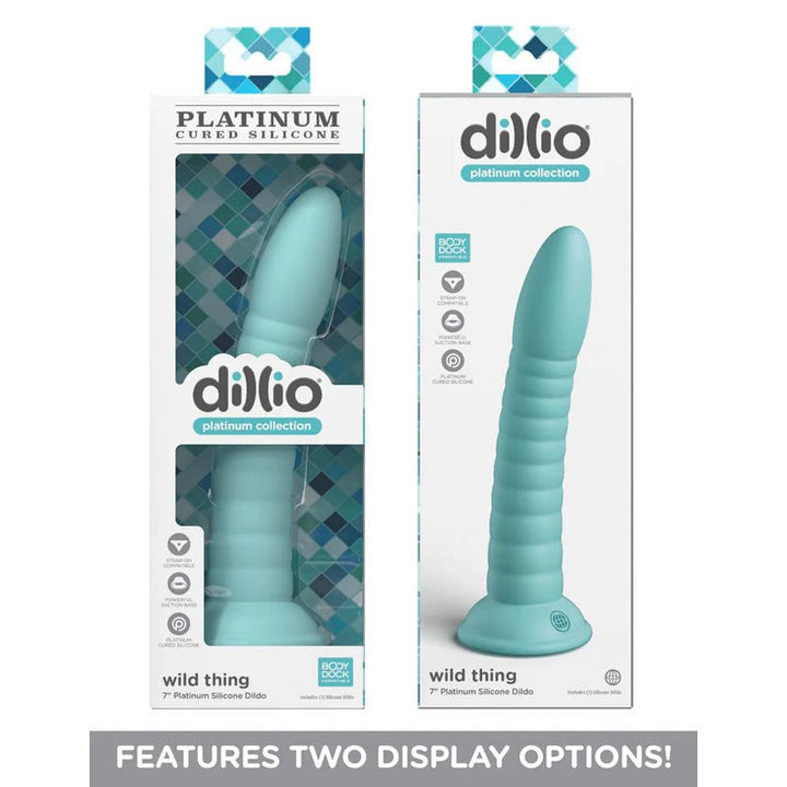 Dillio Platinum Wild Thing - Teal - Teal 17.8 cm (7'') Dong – Sex toys NZ by Naughtyhut. Discreet delivery nationwide.