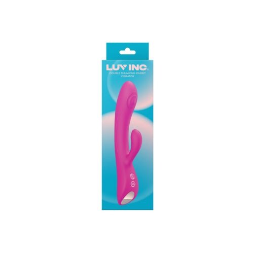 Buy Dr42: Double Thumping Rabbit Vibrator - Pink – Naughtyhut NZ sex toys online. Discreet delivery & top brands.