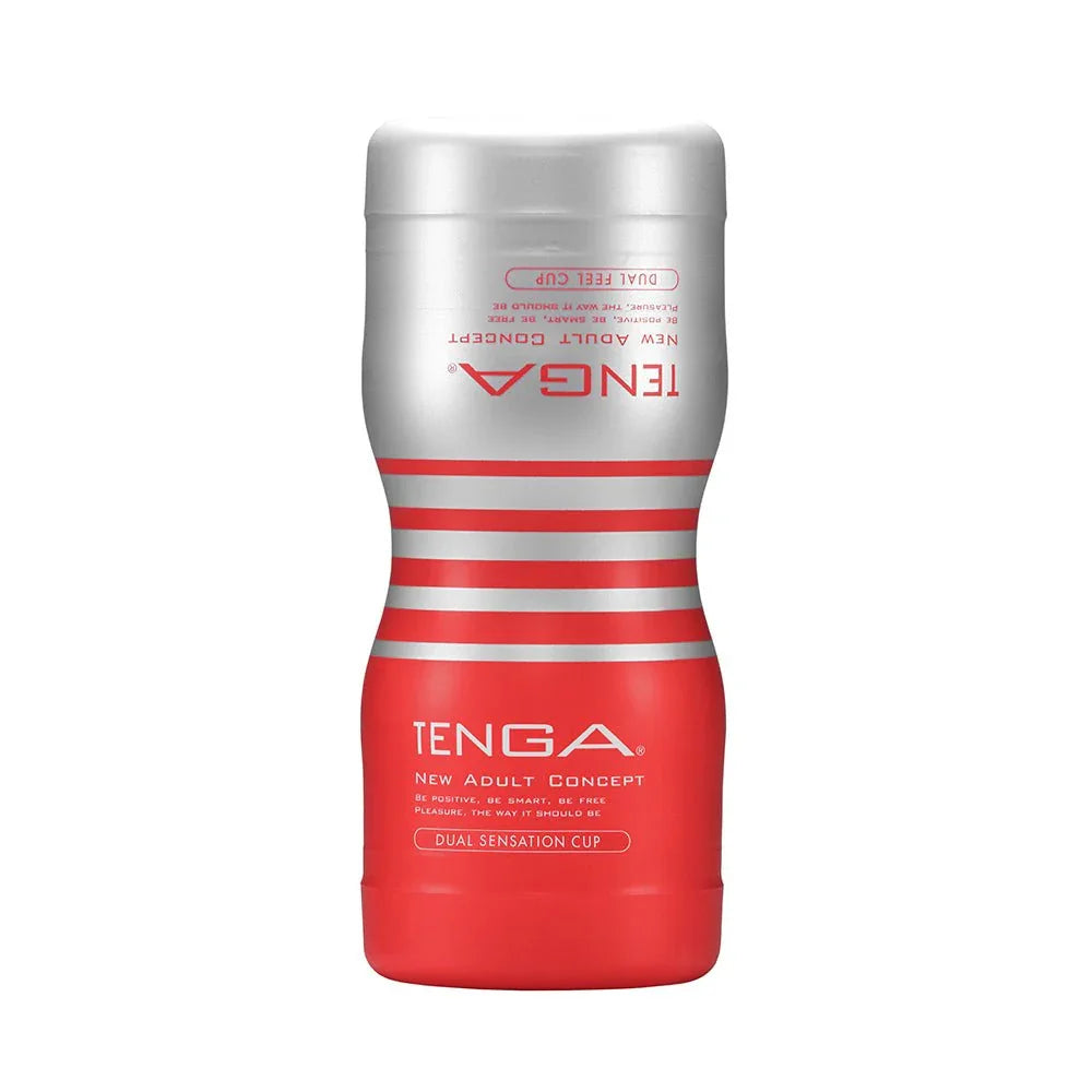 Tenga Dual Sensation Cup, red and silver double-ended stroker