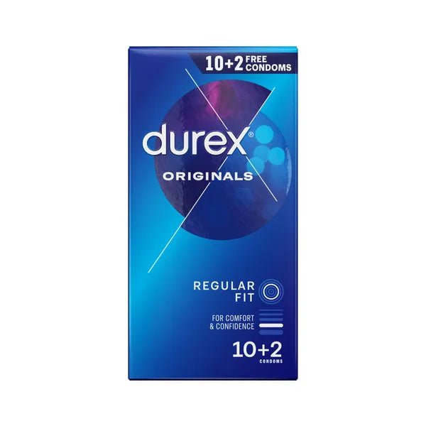 Durex Originals Regular Fit Condoms - Regular Fit Latex Condoms - 10 Pack + 2 Free – Sex toys NZ by Naughtyhut. Discreet delivery nationwide.