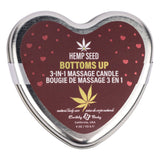 Buy EB Hemp Seed 3 in 1 Massage Heart Candle - Bottom's Up - Bottoms Up (Wild Blueberries, Dewy Meadow - grass, Sweet Wildflowers) - 113 g – Naughtyhut NZ sex toys online. Discreet delivery & top brands.
