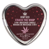 Buy EB Hemp Seed 3 in 1 Massage Heart Candle - Crack The Whip - Crack The Whip (Dew - Kissed Rose, Violet Petals, Warm Amber) - 113 g – Naughtyhut NZ sex toys online. Discreet delivery & top brands.