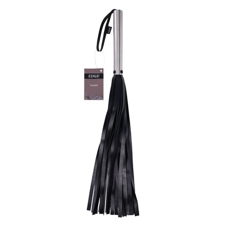 Buy EDGE Flogger - Black Flogger Whip with Metal Handle – Naughtyhut NZ sex toys online. Discreet delivery & top brands.