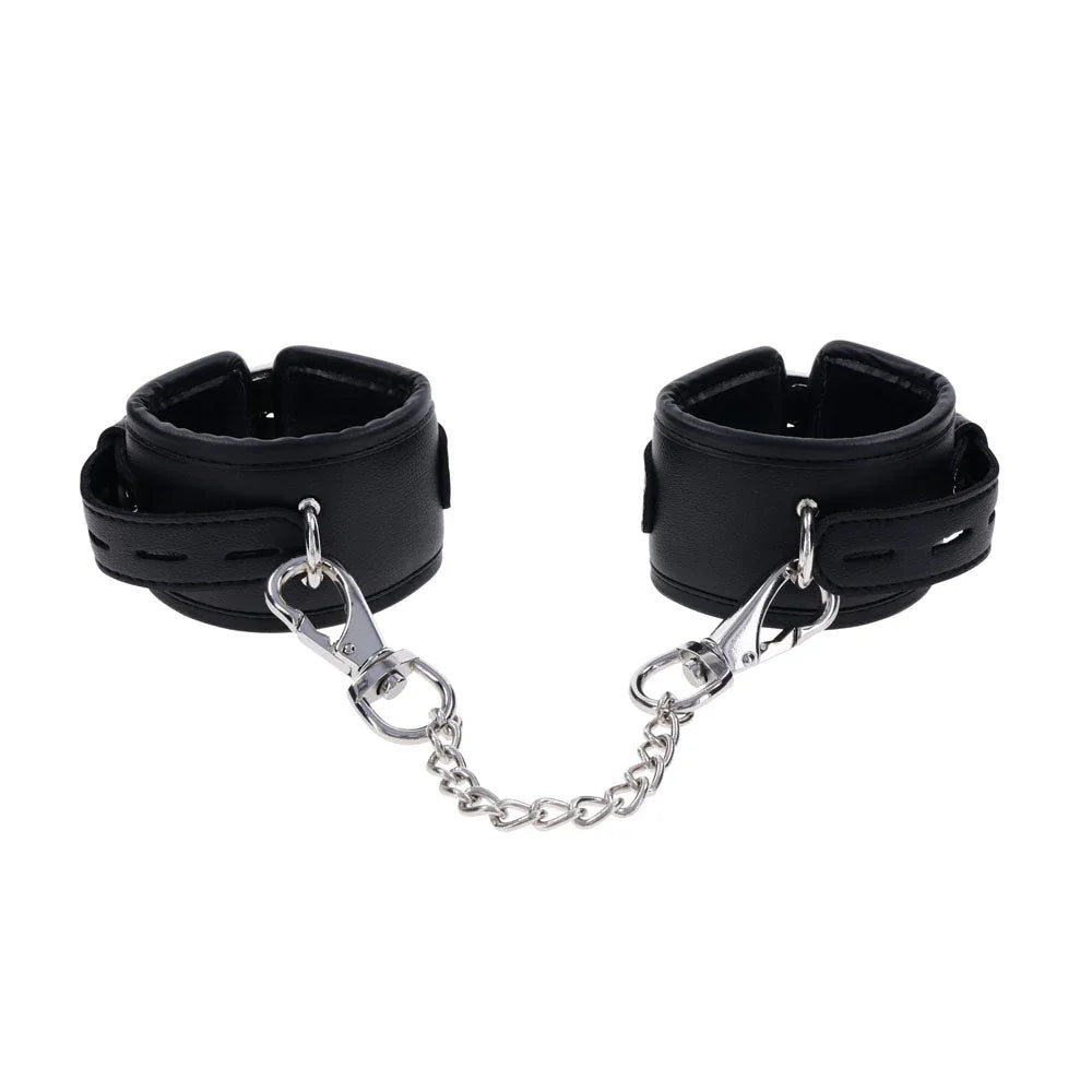 EDGE handcuffs upright side by side, clips and chain hanging between