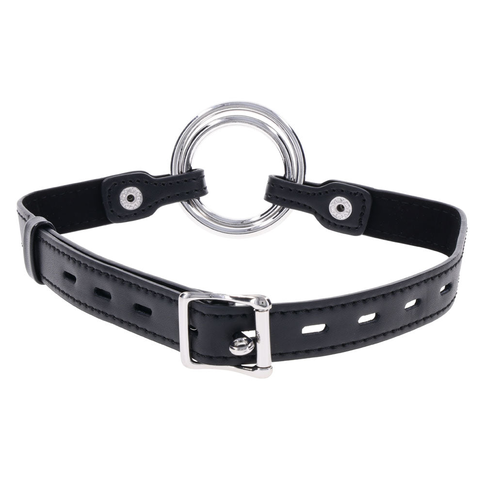 EDGE Interchangeable Ring Gag - Black Mouth Gag Restraint with 2 Interchangeable Pieces – Sex toys NZ by Naughtyhut. Discreet delivery nationwide.