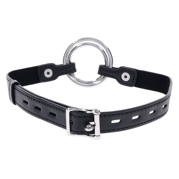 EDGE Interchangeable Ring Gag - Black Mouth Gag Restraint with 2 Interchangeable Pieces – Sex toys NZ by Naughtyhut. Discreet delivery nationwide.