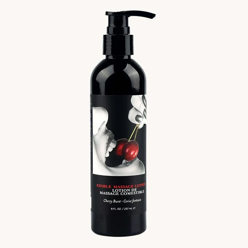 Earthly Body Edible Massage Lotion 237 ml pump bottle, Cherry Burst label