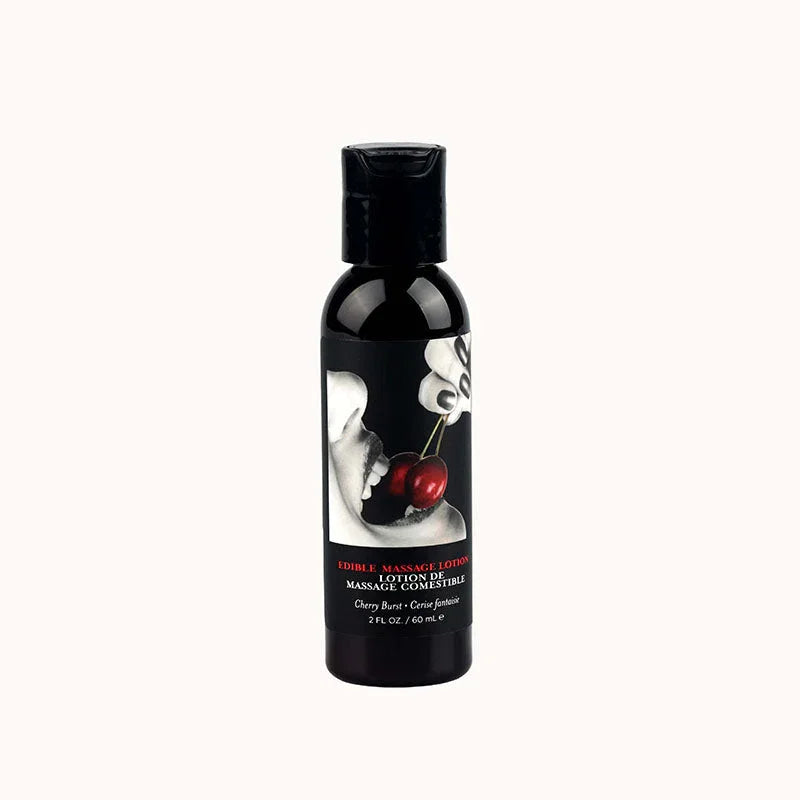 Earthly Body Edible Massage Lotion 60 ml bottle, Cherry Burst label
