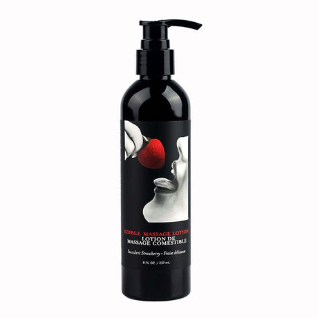 Buy Edible Massage Lotion - Strawberry - Strawberry Flavoured Massage Lotion - 237 ml – Naughtyhut NZ sex toys online. Discreet delivery & top brands.