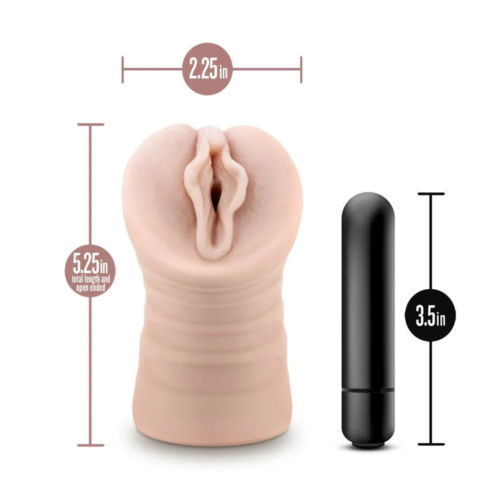 Destini stroker dimensions: 5.25in long and 2.25in wide, with a 3.5in bullet