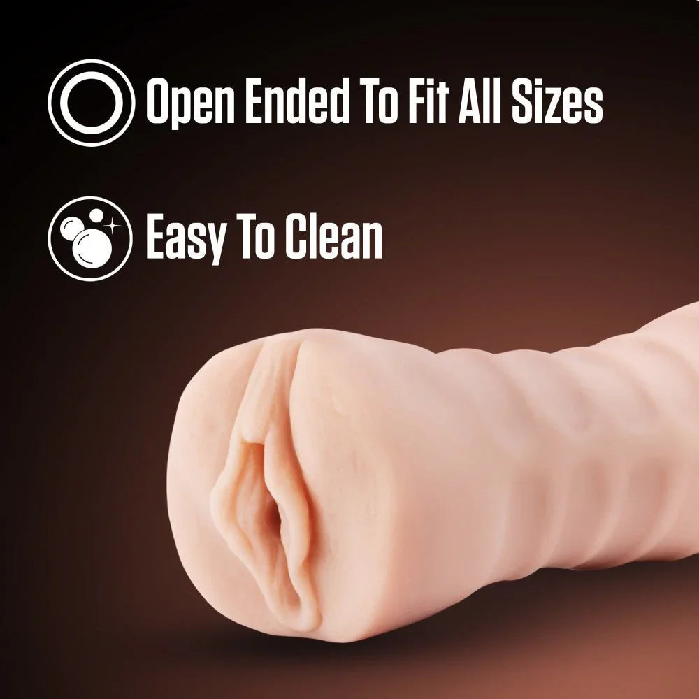Destini stroker feature panel: open ended to fit all sizes and easy to clean