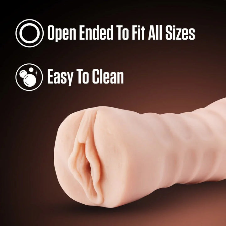 Destini stroker feature panel: open ended to fit all sizes and easy to clean