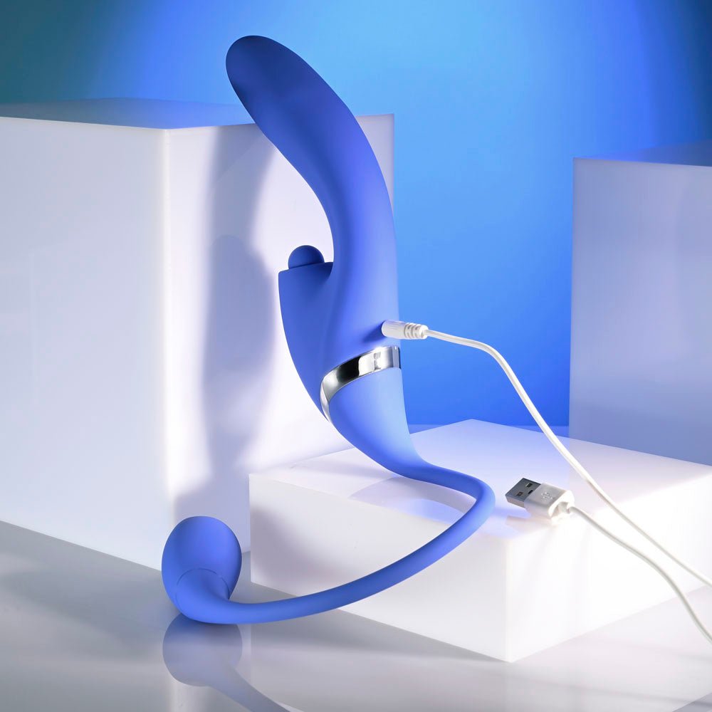 Evolved ALL IN - Purple USB Recahrgeable Triple Stimulating Vibrator – Sex toys NZ by Naughtyhut. Discreet delivery nationwide.