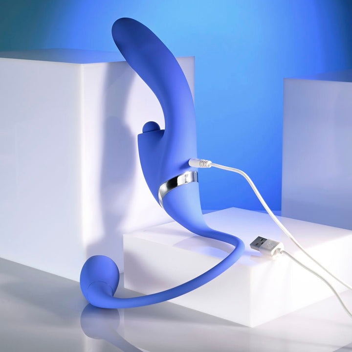 Evolved ALL IN - Purple USB Recahrgeable Triple Stimulating Vibrator – Sex toys NZ by Naughtyhut. Discreet delivery nationwide.