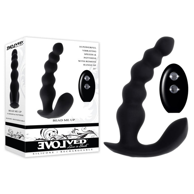 Buy Evolved BEAD ME UP - Black 16.8 cm USB Rechargeable Vibrating Anal Beads with Wireless Remote – Naughtyhut NZ sex toys online. Discreet delivery & top brands.