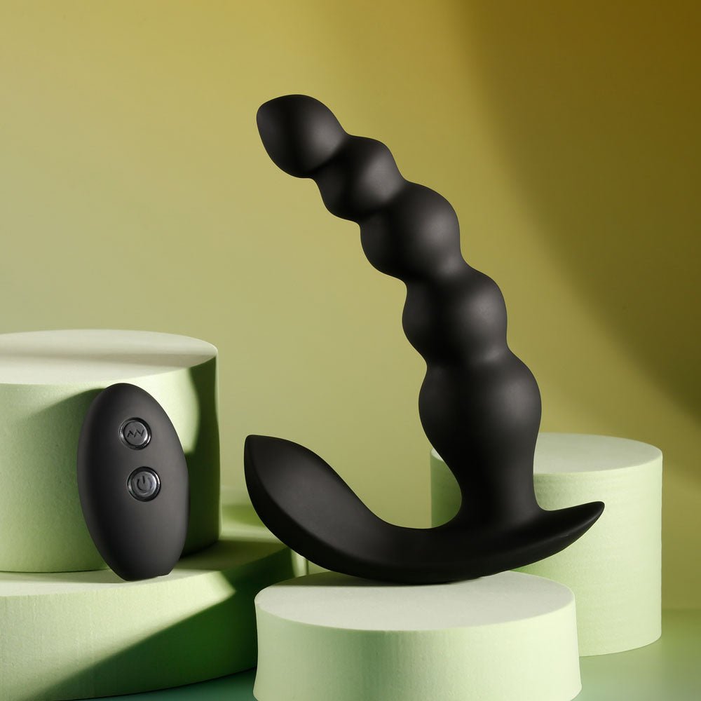 Buy Evolved BEAD ME UP - Black 16.8 cm USB Rechargeable Vibrating Anal Beads with Wireless Remote – Naughtyhut NZ sex toys online. Discreet delivery & top brands.