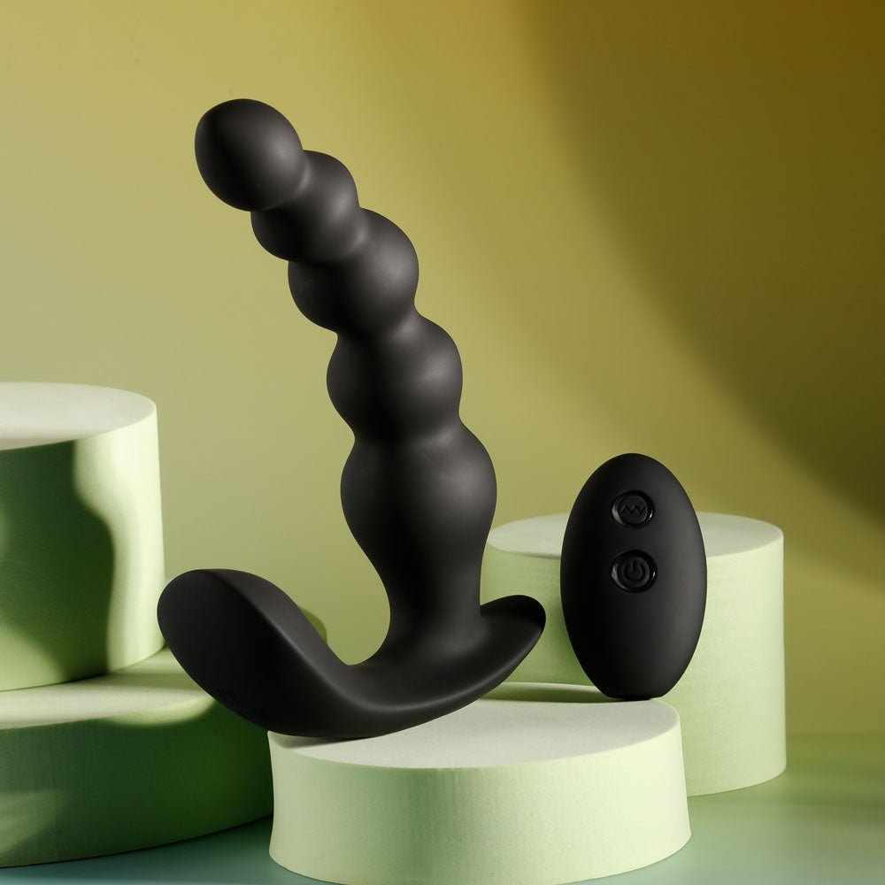 Buy Evolved BEAD ME UP - Black 16.8 cm USB Rechargeable Vibrating Anal Beads with Wireless Remote – Naughtyhut NZ sex toys online. Discreet delivery & top brands.