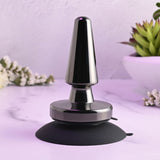 Buy Evolved BEGINNER METAL PLUG - Black Chrome 11.2 cm USB Rechargeable Vibrating Butt Plug – Naughtyhut NZ sex toys online. Discreet delivery & top brands.