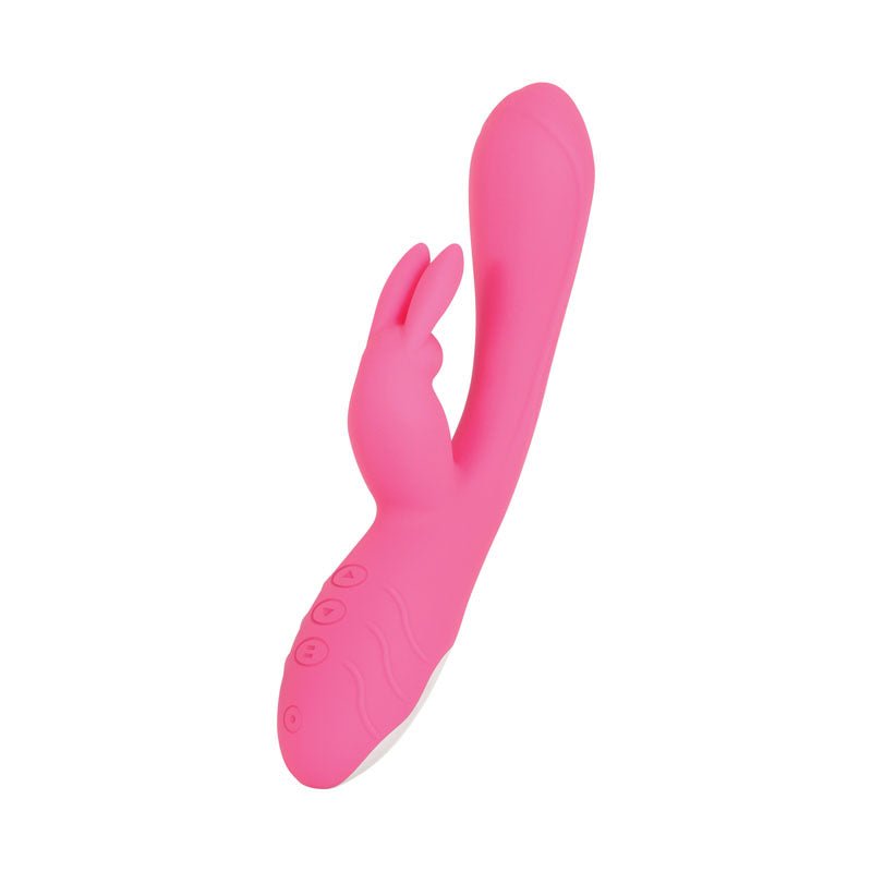 Buy Evolved Bunny Kisses - Pink 20 cm USB Rechargeable Rabbit Vibrator – Naughtyhut NZ sex toys online. Discreet delivery & top brands.