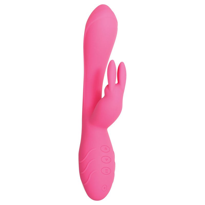 Buy Evolved Bunny Kisses - Pink 20 cm USB Rechargeable Rabbit Vibrator – Naughtyhut NZ sex toys online. Discreet delivery & top brands.