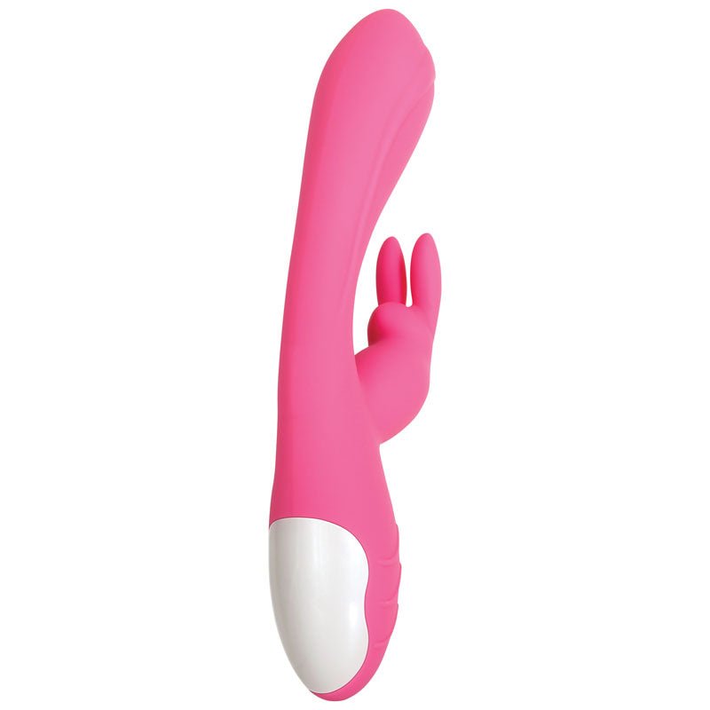 Buy Evolved Bunny Kisses - Pink 20 cm USB Rechargeable Rabbit Vibrator – Naughtyhut NZ sex toys online. Discreet delivery & top brands.