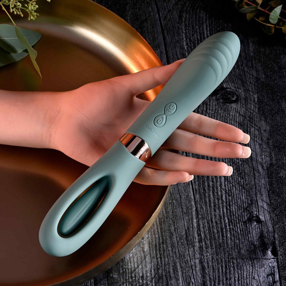 Buy Evolved CHICK FLICK - Olive Green 24 cm USB Rechargeable Vibrator with Flicking Tip – Naughtyhut NZ sex toys online. Discreet delivery & top brands.