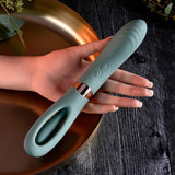 Buy Evolved CHICK FLICK - Olive Green 24 cm USB Rechargeable Vibrator with Flicking Tip – Naughtyhut NZ sex toys online. Discreet delivery & top brands.