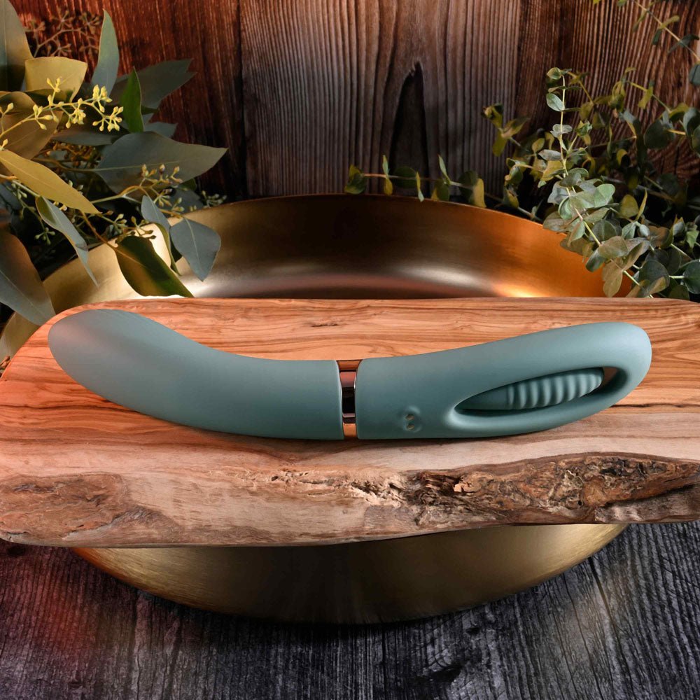 Buy Evolved CHICK FLICK - Olive Green 24 cm USB Rechargeable Vibrator with Flicking Tip – Naughtyhut NZ sex toys online. Discreet delivery & top brands.