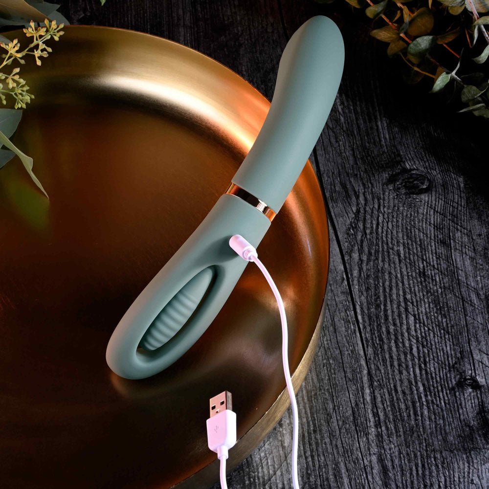 Buy Evolved CHICK FLICK - Olive Green 24 cm USB Rechargeable Vibrator with Flicking Tip – Naughtyhut NZ sex toys online. Discreet delivery & top brands.