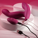 Buy Evolved COME ON OVER - Burgundy Red 15.9 cm USB Rechargeable Vibrator with Wireless Remote – Naughtyhut NZ sex toys online. Discreet delivery & top brands.