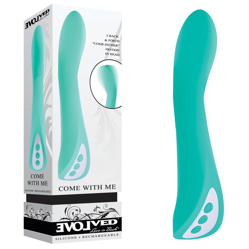 Buy Evolved COME WITH ME - Teal 20.3 cm USB Rechargeable Vibrator with Flicking Head – Naughtyhut NZ sex toys online. Discreet delivery & top brands.