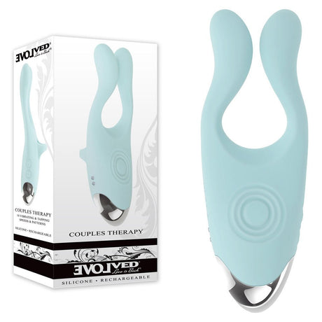 Buy Evolved COUPLES THERAPY - Teal USB Rechargeable Couples Stimulator – Naughtyhut NZ sex toys online. Discreet delivery & top brands.