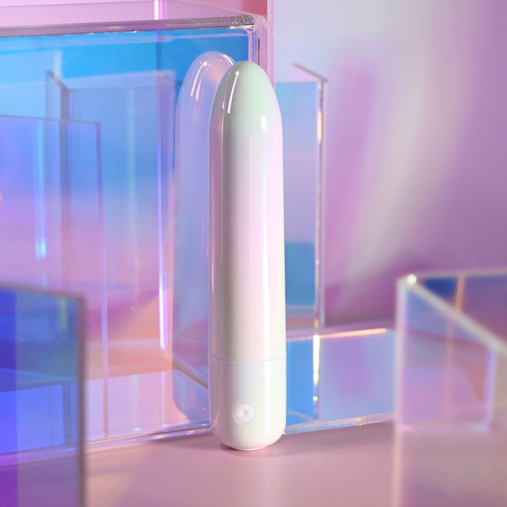 Evolved EASY DOES IT - Pearlescent White 10 cm USB Rechargeable Bullet – Sex toys NZ by Naughtyhut. Discreet delivery nationwide.