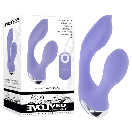 Buy Evolved EVERY WAY PLAY - Purple 12.8 cm USB Rechargeable Rabbit Vibrator with Wireless Remote Control – Naughtyhut NZ sex toys online. Discreet delivery & top brands.