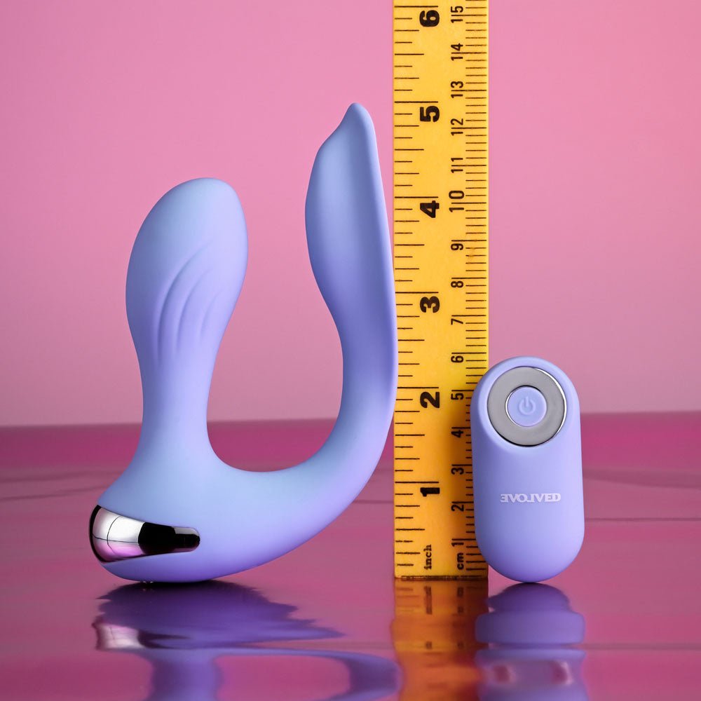 Buy Evolved EVERY WAY PLAY - Purple 12.8 cm USB Rechargeable Rabbit Vibrator with Wireless Remote Control – Naughtyhut NZ sex toys online. Discreet delivery & top brands.